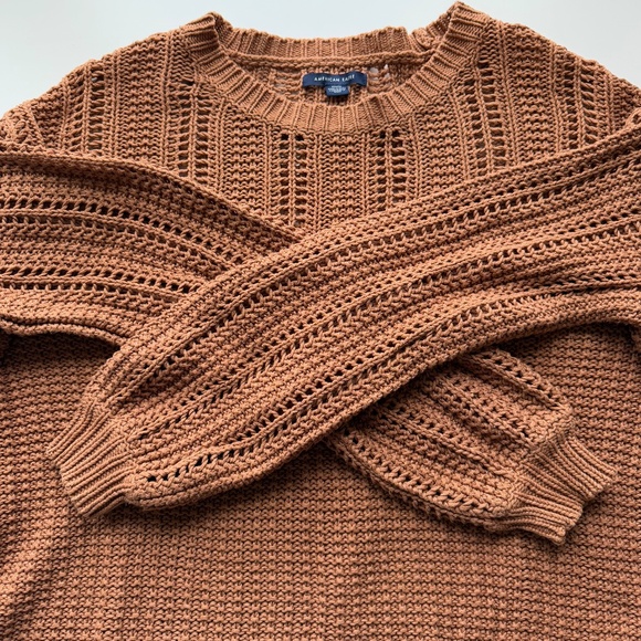 American Eagle Knit Sweater Light Brown Size M - Picture 3 of 14